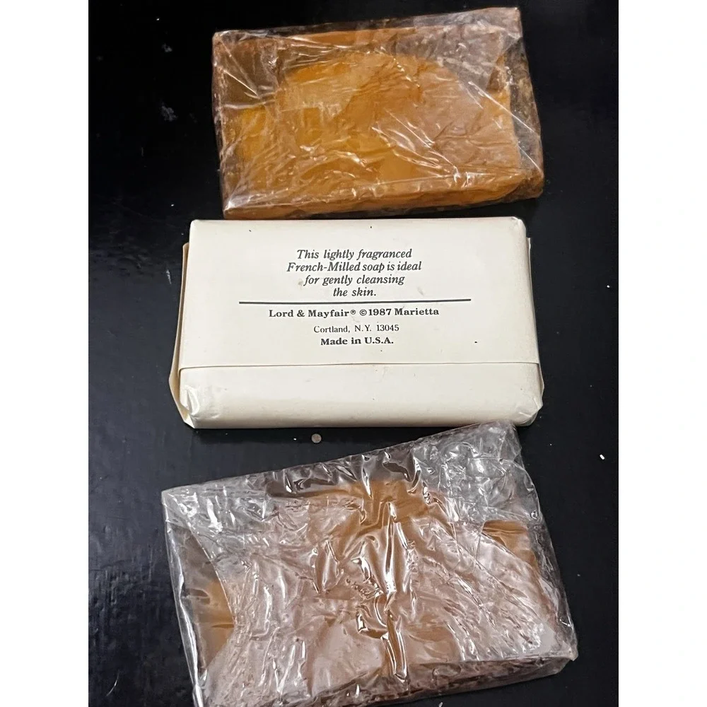 Lot of 3 Vintage Lord & Mayfair GlycerinSoap Face & Body Travel Size 1.5 oz Bars